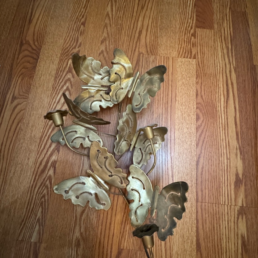 Gold Butterfly Metal Wall Decor - Unbranded